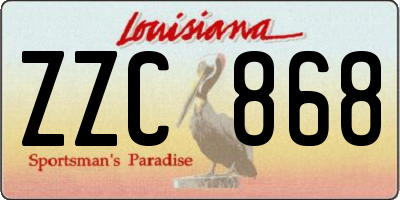 LA license plate ZZC868