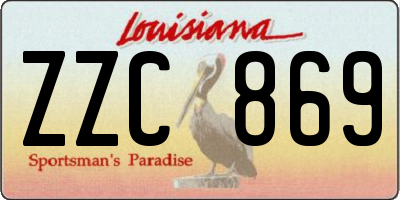 LA license plate ZZC869