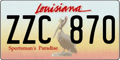 LA license plate ZZC870