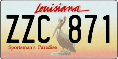 LA license plate ZZC871