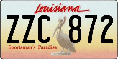 LA license plate ZZC872