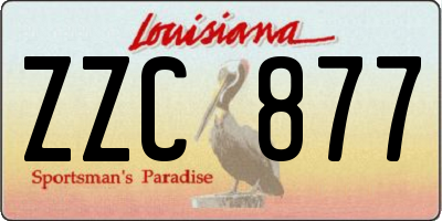 LA license plate ZZC877