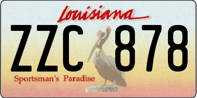 LA license plate ZZC878