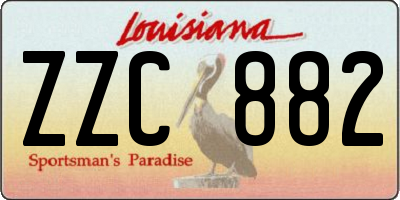 LA license plate ZZC882