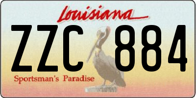 LA license plate ZZC884