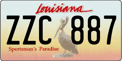 LA license plate ZZC887