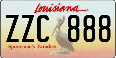 LA license plate ZZC888