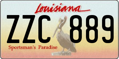 LA license plate ZZC889