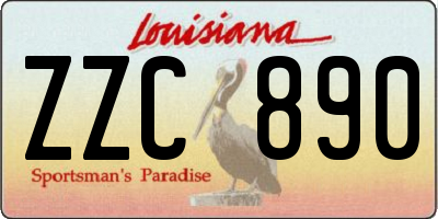 LA license plate ZZC890