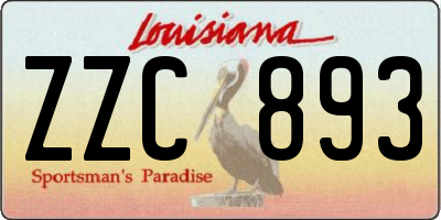 LA license plate ZZC893