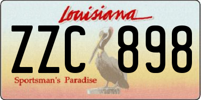 LA license plate ZZC898