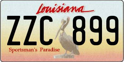 LA license plate ZZC899