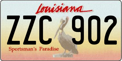 LA license plate ZZC902