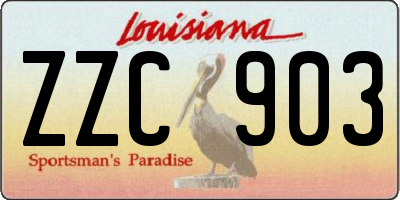 LA license plate ZZC903