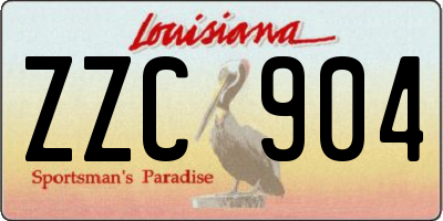 LA license plate ZZC904