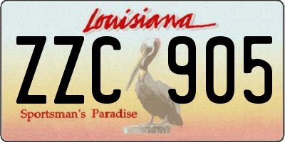 LA license plate ZZC905