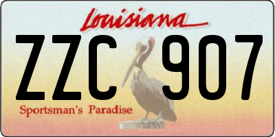 LA license plate ZZC907