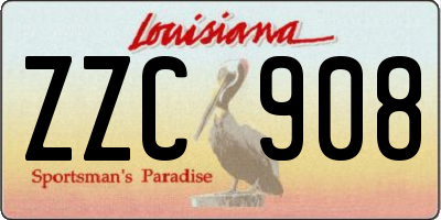 LA license plate ZZC908