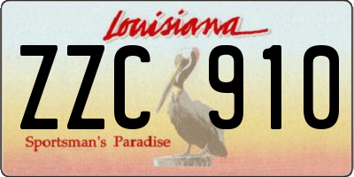 LA license plate ZZC910