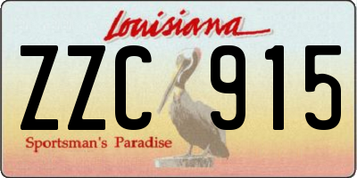 LA license plate ZZC915