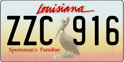 LA license plate ZZC916