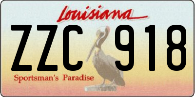 LA license plate ZZC918