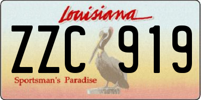 LA license plate ZZC919