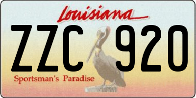 LA license plate ZZC920