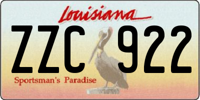 LA license plate ZZC922