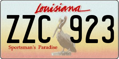 LA license plate ZZC923