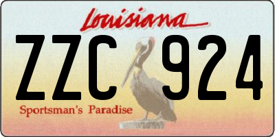 LA license plate ZZC924