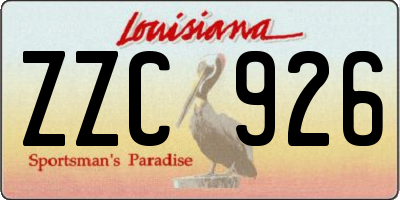 LA license plate ZZC926