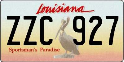 LA license plate ZZC927