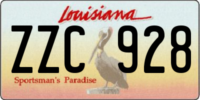 LA license plate ZZC928