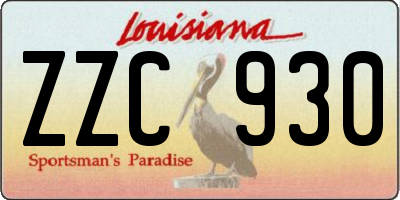 LA license plate ZZC930