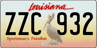 LA license plate ZZC932