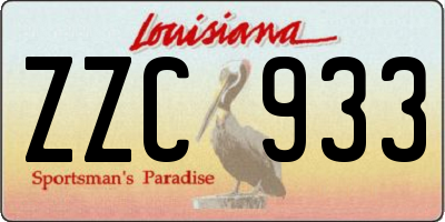 LA license plate ZZC933