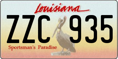 LA license plate ZZC935