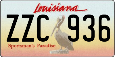 LA license plate ZZC936