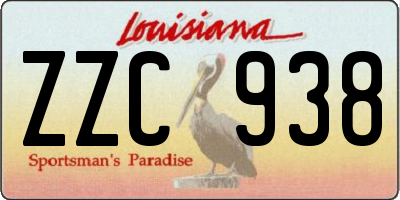 LA license plate ZZC938