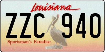 LA license plate ZZC940