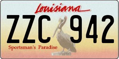 LA license plate ZZC942