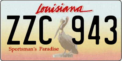 LA license plate ZZC943