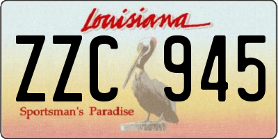 LA license plate ZZC945