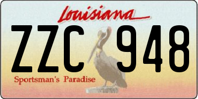 LA license plate ZZC948