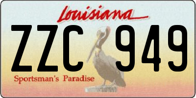 LA license plate ZZC949