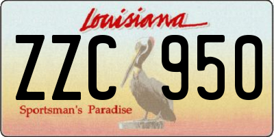 LA license plate ZZC950