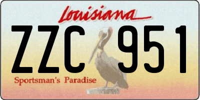 LA license plate ZZC951