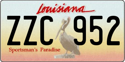 LA license plate ZZC952