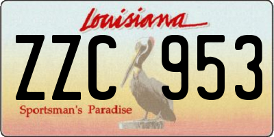 LA license plate ZZC953